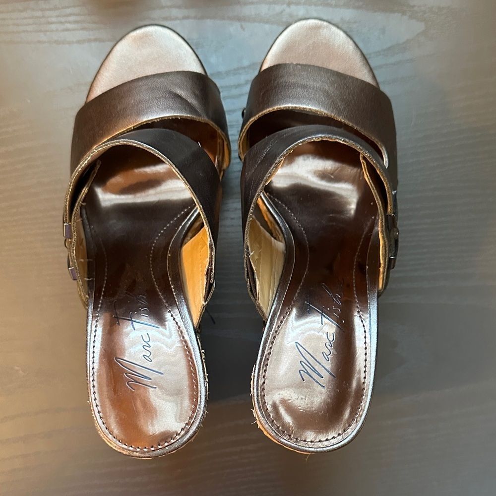 Marc Fisher Dark Brown Mules